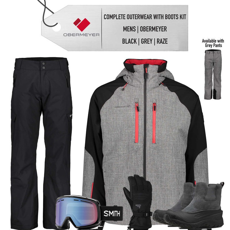 [Complete Outerwear with Boots KIT] - Mens - Obermeyer (Black / Grey ...