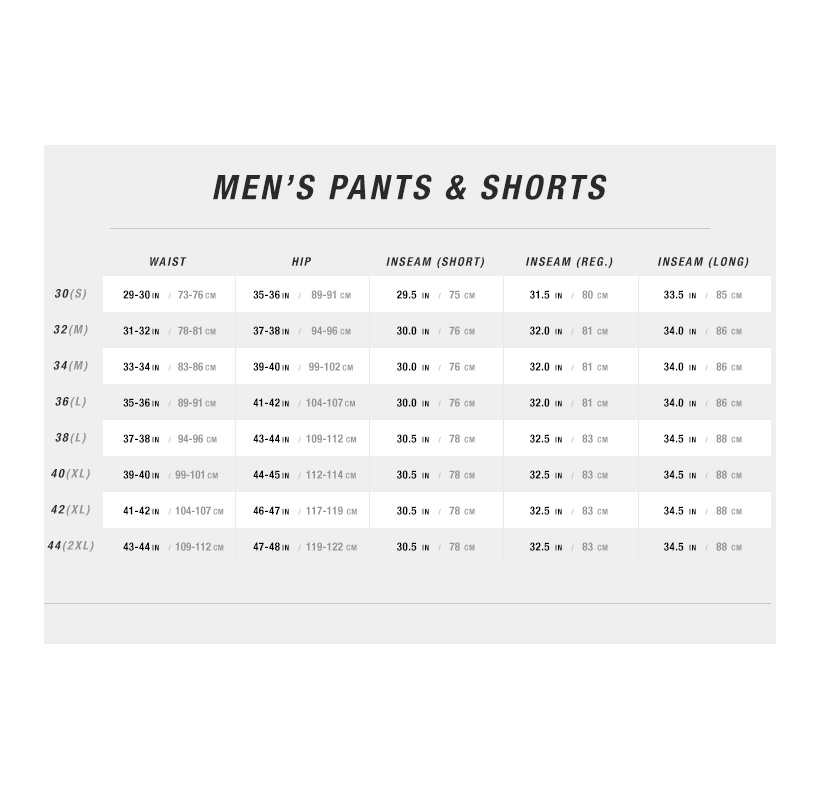 north face men's size guide 